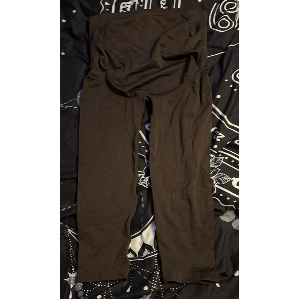 Women's Brown Maternity Smoothing Shapewear Leggings, Large